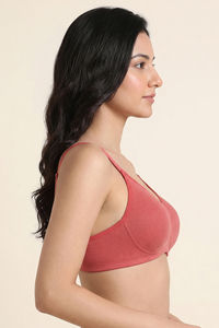 Zivame Double Layered Non Wired 3/4th Coverage Tshirt Bra - Faded Rose — thumbnail 3